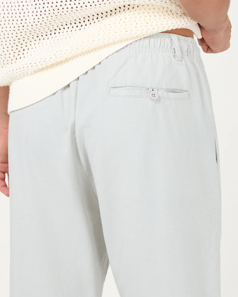 Bewakoof  Men's Light Grey Cotton Linen Pants for Men | Best Price UAE